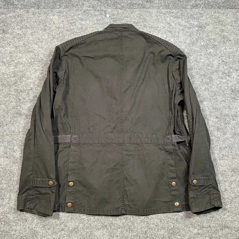 Rag & Bone Mens Wax Jacket Field Charcoal Black Quilted Utility Coat‎ Size 42